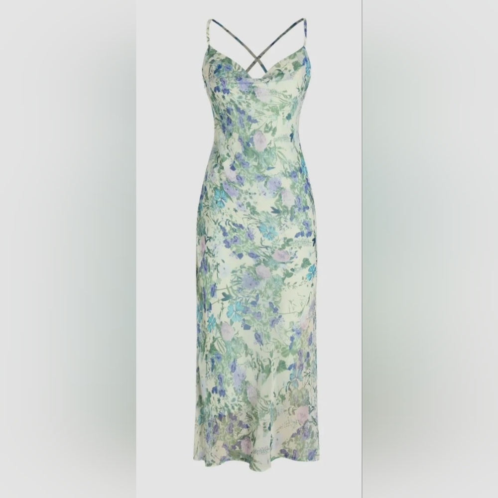 Floral Strappy Back Midi Dress